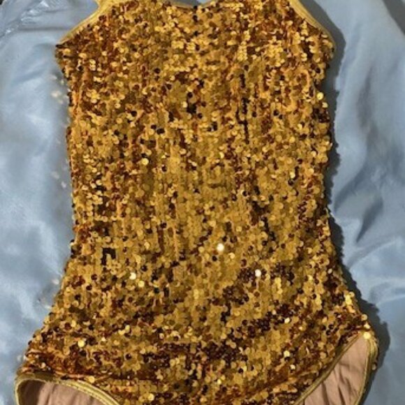 Balera Dancewear Gold Ultra Sparkle one piece - Picture 3 of 6